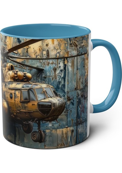 Helikopter Desenli Baskılı Kupa modelleri
