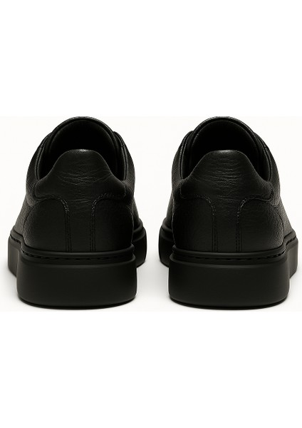 GR0351 Hakiki Özel Yapım Floter Deri Yüksek Siyah Eva Taban Tümden Siyah Sneakers Ayakkabı modelleri