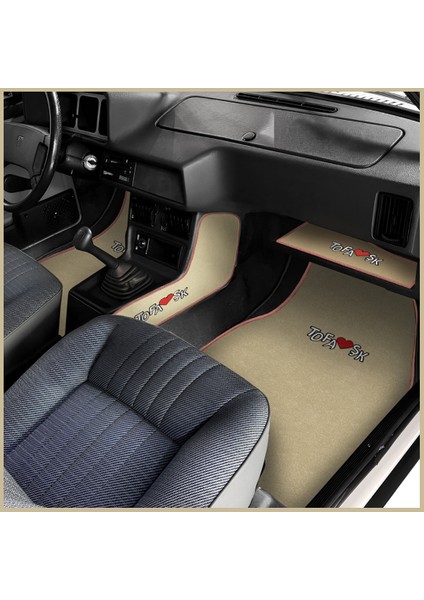 Tofaş Şahin Doğan Kartal Bej Renk Oto Halı Paspas | Orta Konsol Koruma Yan Halı Torpido Sehpa Örtüsü fiyatları