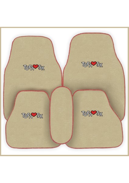 Tofaş Şahin Doğan Kartal Bej Renk Oto Halı Paspas | Orta Konsol Koruma Yan Halı Torpido Sehpa Örtüsü fırsatları