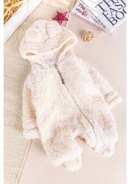 Kapüşonlu Welsoft Peluş Kışlık Kız/erkek Bebek Tulum