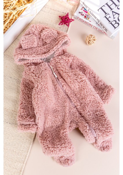 Kapüşonlu Welsoft Peluş Kışlık Kız/erkek Bebek Tulum
