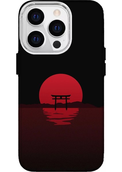 IPHONE 13 Pro Uyumlu Özel Gün Batımı Kapısı Tasarımlı Lüks Silikon Kılıf