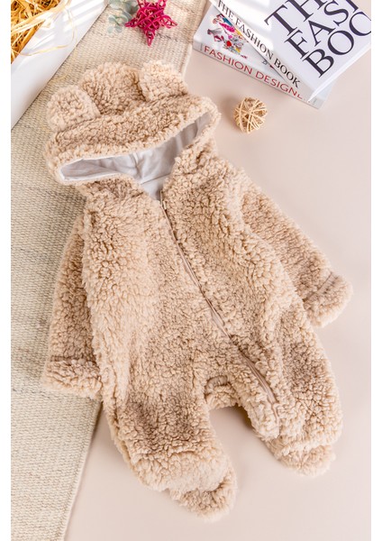 Kapüşonlu Welsoft Peluş Kışlık Kız/erkek Bebek Tulum