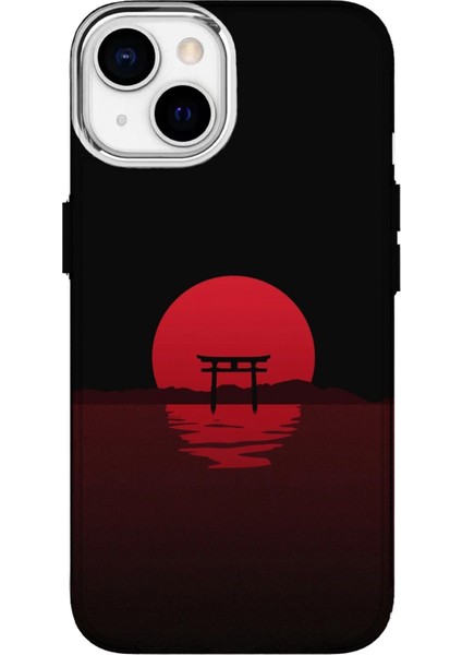 IPHONE 13 Uyumlu Özel Gün Batımı Kapısı Tasarımlı Lüks Silikon Kılıf