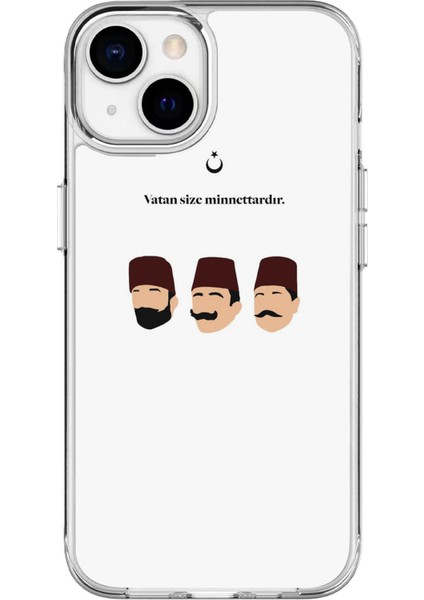 IPHONE 15 Uyumlu Özel Vatan Size Minnettardır Tasarımlı Lüks Silikon Kılıf