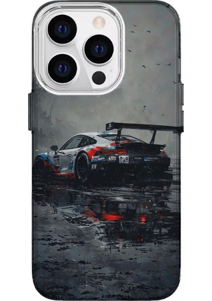 IPHONE 14 Pro Uyumlu Özel Porsche 911 Tasarımlı Lüks Silikon Kılıf