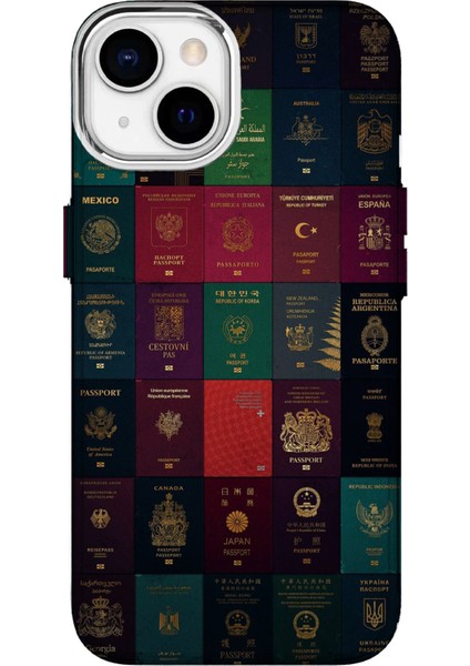 IPHONE 13 Uyumlu Özel Pasaportlar Tasarımlı Lüks Silikon Kılıf