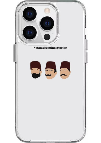 IPHONE 16 Pro Uyumlu Özel Vatan Size Minnettardır Tasarımlı Lüks Silikon Kılıf