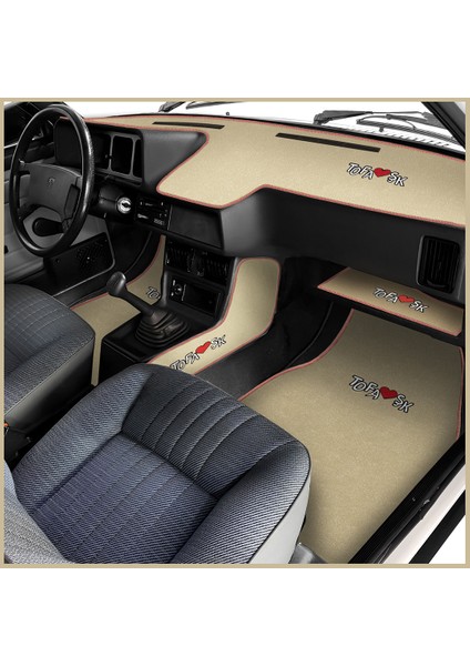 Tofaş Şahin Doğan Kartal Bej Renk Alçak Torpido Halısı | Oto Halı Paspas & Torpido Konsol Koruma Set