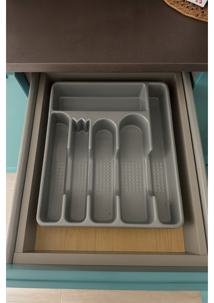 Çekmece Içi Kaşıklık 6 Gözlü Antrasit