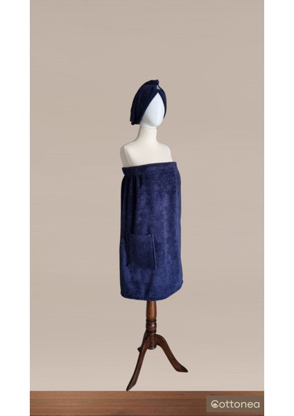 % 100 Pamuklu Aetos Sarma Havlu, Duş, Deniz-Plaj, Banyo Havlusu ve Saç Bonesi Kadın Lacivert modelleri