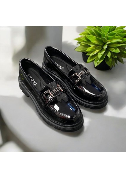 Kadın Toka Detaylı Aksesuarlı Casual Günlük Rahat Loafer Ayakkabı