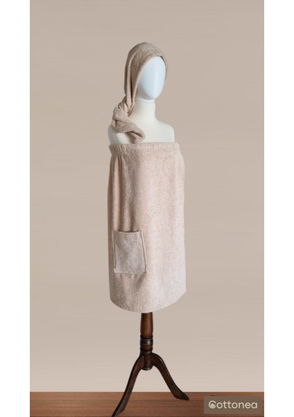 % 100 Pamuklu Aetos Sarma Havlu, Duş, Deniz-Plaj, Banyo Havlusu ve Saç Bonesi Kadın Bej modelleri