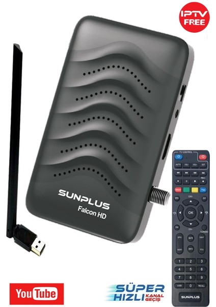 Sun Plus Astra Falcon Çanaksız Tv Full Hd Akıllı Kumanda Uydu Alıcısı Wifi fiyatları
