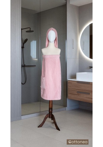 % 100 Pamuklu Aetos SARMA HAVLU, Duş, Deniz-Plaj, Banyo Havlusu ve SAÇ BONESİ Kadın