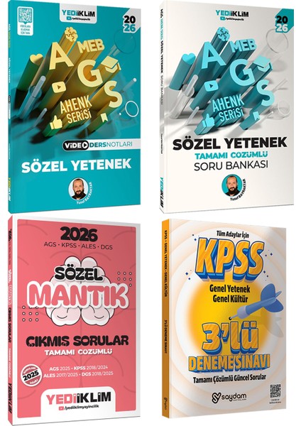 2026 Meb Ags Ahenk Serisi Sözel Yetenek Video Ders Notları-Çözümlü Soru Bankası-Çıkmış Sorular