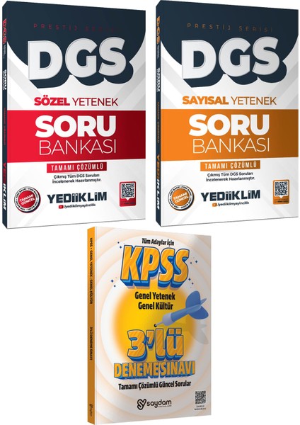 2026 Dgs Prestij Serisi Sözel-Sayısal Yetenek Tamamı Çözümlü Soru Bankası