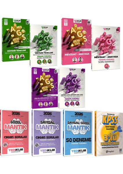 2026 Meb Ags Ahenk Serisi Tamamı Çözümlü Soru Bankası-Video Ders Notları-Çıkmış Sorular