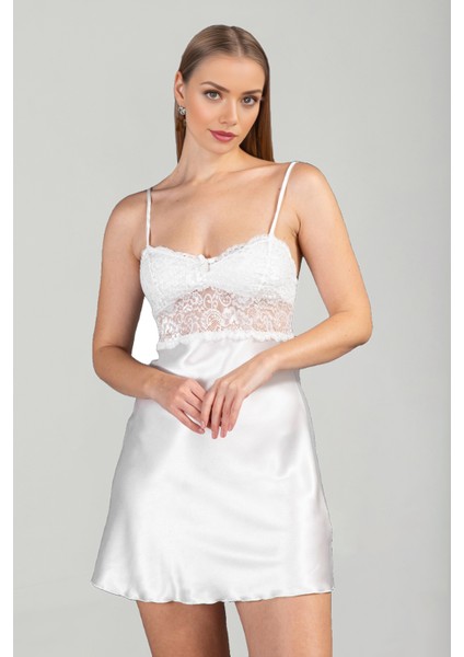 Kadın Lüks Saten Güpür Dantel Detaylı Çeyizlik Gecelik Sabahlık Takımı fiyatları