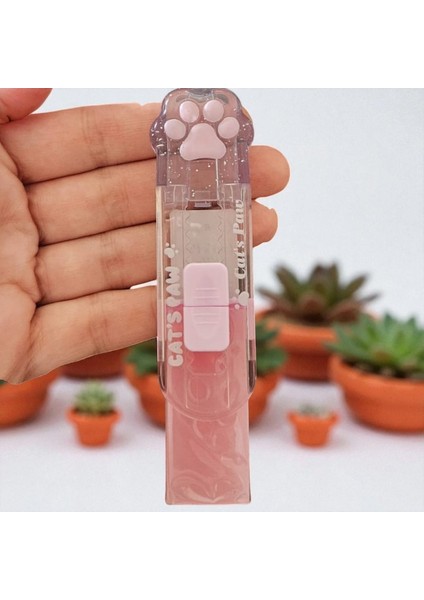 Popitli Sert Kapak Telli Defter Kedi Patisi Desenli Silgi Hediyeli