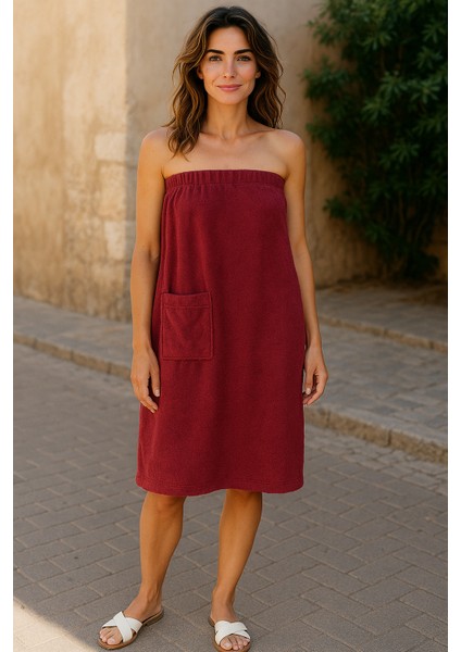 % 100 Pamuklu Aetos Sarma Havlu, Duş, Deniz-Plaj, Banyo Havlusu ve Saç Bonesi Kadın Bordo indirimleri