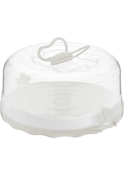 Pasta Saklama Taşıma Kabı Pasta Kek Saklama Taşıma Kabı Qlux Çiçek Kelebek Figürlü Taşımakabı