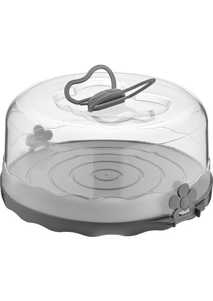 Pasta Saklama Taşıma Kabı Pasta Kek Saklama Taşıma Kabı Qlux Çiçek Kelebek Figürlü Taşımakabı