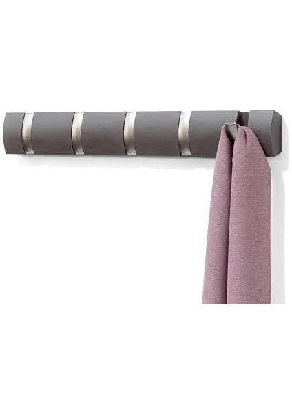 Flip 5 Puan Askısı, Modern, Sade ve Yerden Tasarruf Sağlayan Kayıtlar Sunar, Ceketler, Manto, Şallar, El Çantaları ve Daha Fazlası Için 5 Hareketli Kancalı, Ahşap/nikel fiyatları