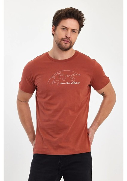 Erkek Baskılı Combact Sıfır Yaka Tişört