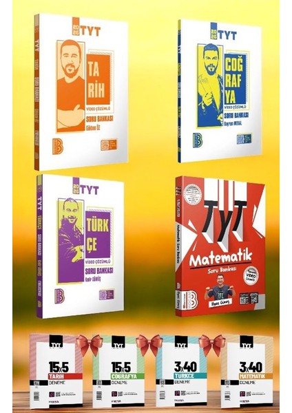 2026 Tyt Matematik-Türkçe-Coğrafya-Tarih Eşit Ağırlık Soru Bankası 4'lüset -Tyt 4 Deneme Hediye!!!