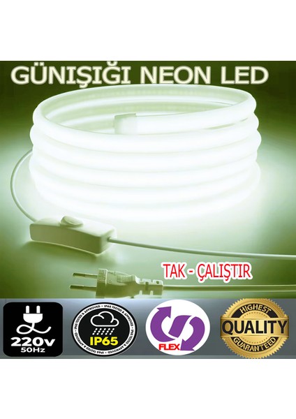 Neon LED 220volt (GÜNIŞIĞI 13 METRE NEONLED)Tak Çalıştır Fişli ve Anahtarlı ((VİDEOYU İZLEYİNİZ))MUTFAK DOLABINA ÇOK ŞIK VE KULLANIŞLIDIR