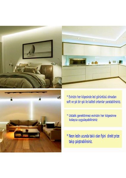 Neon LED 220volt (GÜNIŞIĞI 13 METRE NEONLED)Tak Çalıştır Fişli ve Anahtarlı ((VİDEOYU İZLEYİNİZ))MUTFAK DOLABINA ÇOK ŞIK VE KULLANIŞLIDIR modelleri