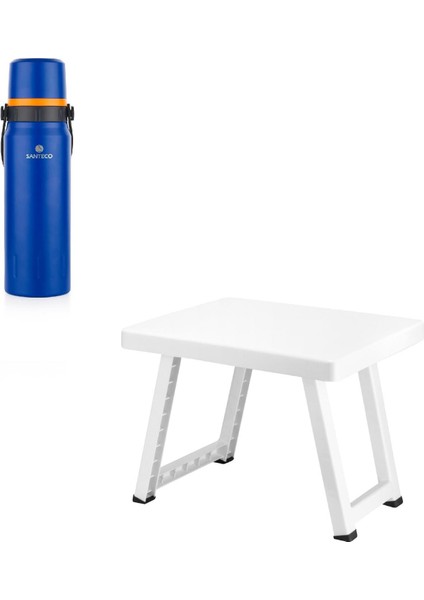Çelik Termos 1200 ml Mavi ve Kamp Sehpası