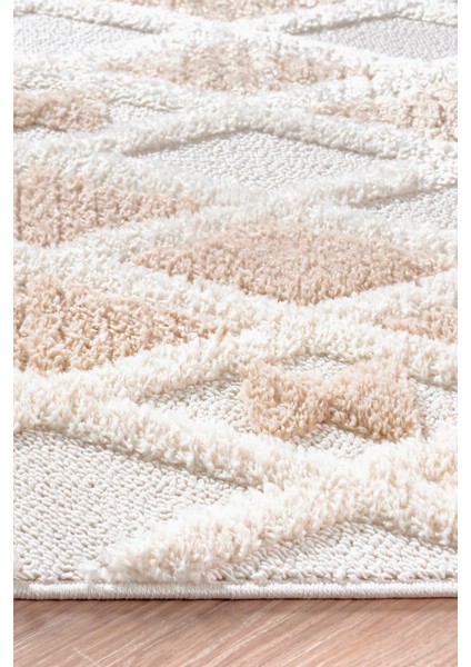 Mılan Krem Bej Yumuşak Bukleli ve Havlı Iskandinav Makine Dokuma Halı Oturma Odası Salon Mutfak Antre fırsatları