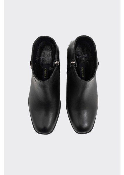 Hakiki Deri Kısa Topuklu Fermuarlı Kadın Bot indirimleri