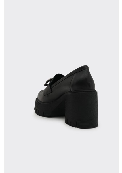 Hakiki Deri Topuklu Tokalı Kadın Casual Ayakkabı modelleri