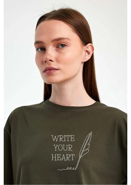 Unisex Oversize Baskılı Sıfır Yaka Tshirt modelleri