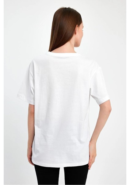 Unisex Oversize Baskılı Sıfır Yaka Tshirt fiyatları