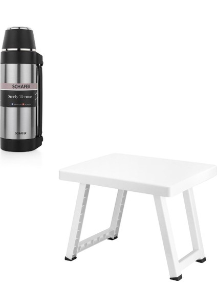 Çelik Termos 1500 ml Inox Renk ve Kamp Sehpası Katlanır Model