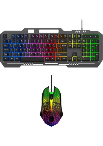 Rgb LED Işıklı Metal Gövdeli USB Gaming Oyuncu Mouse Klavye Seti fiyatları