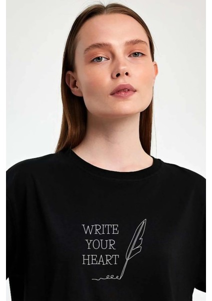 Unisex Oversize Baskılı Sıfır Yaka Tshirt modelleri