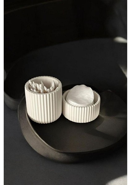 Dekoratif Standlı 5 Parça Çok Amaçlı Makyaj Organizeri, Makyaj Pamuğu, Kulak Çöpü, Diş İpi Kutusu, B modelleri