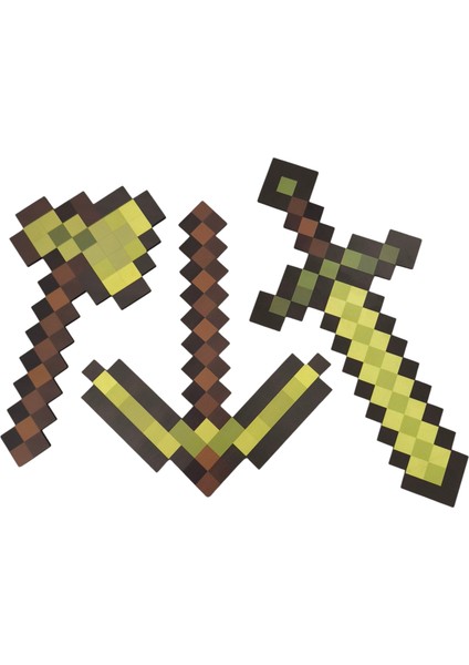 Ahşap Figür Oyuncak Gold Set Balta Kılıç Kazma modelleri