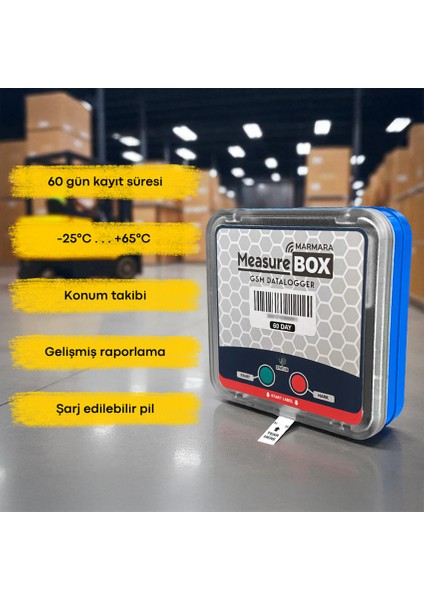 Measurebox Tek Kullanımlık Gsm Sıcaklık ve Konum Datalogger | 60 Günlük fiyatları