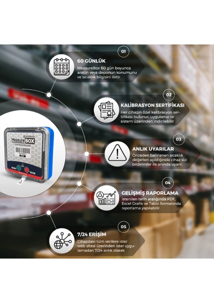 Measurebox Tek Kullanımlık Gsm Sıcaklık ve Konum Datalogger | 60 Günlük modelleri