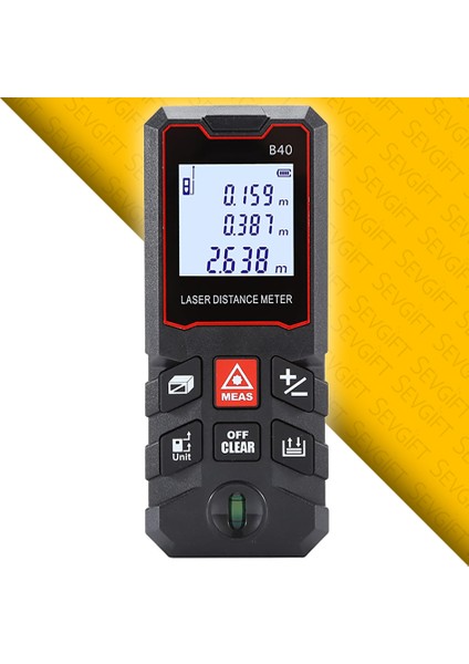 40 Metre Lazer Metre | Temel Seviye Lazer Mesafe Ölçer | Hobi ve Hafif Işler Için