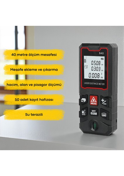 40 Metre Lazer Metre | Temel Seviye Lazer Mesafe Ölçer | Hobi ve Hafif Işler Için fiyatları