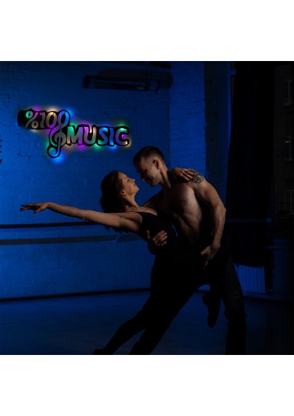 LED Işıklı %100 Music Müzik Temalı Tablo Duvar Dekorlu Gece Lambası modelleri