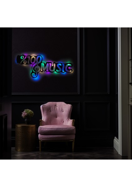 LED Işıklı %100 Music Müzik Temalı Tablo Duvar Dekorlu Gece Lambası fırsatları